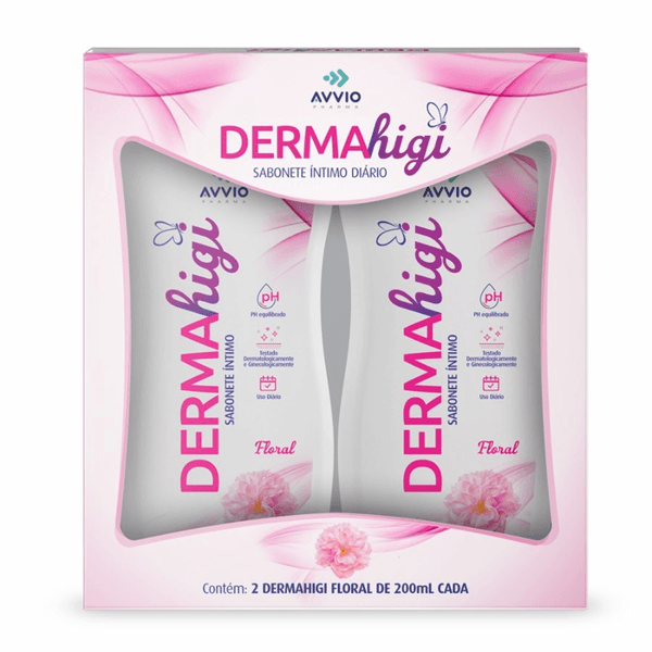 Sabonete Líquido Intimo Dermahigi Floral com 2 unidades 200ml